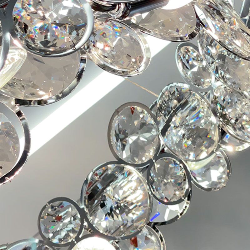 Post Modern Style Crystal Island Light Clear Simplicity Hanging Light per sala da pranzo