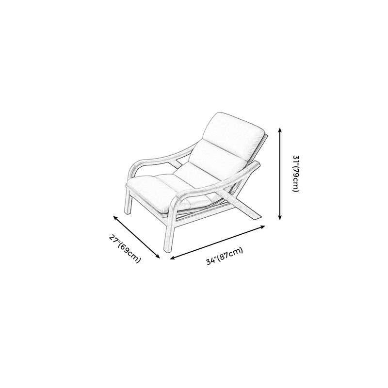 Sloped Arms Lounge Accent Chair with Solid Wood Frame and Arms Included