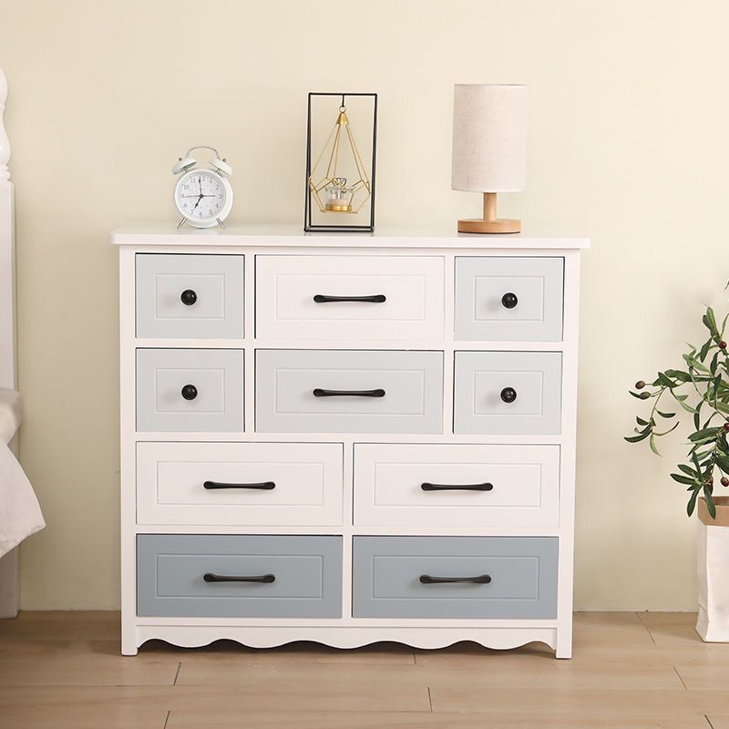 Modern Style Storage Chest Vertical Wood White Storage Chest Dresser with Drawers