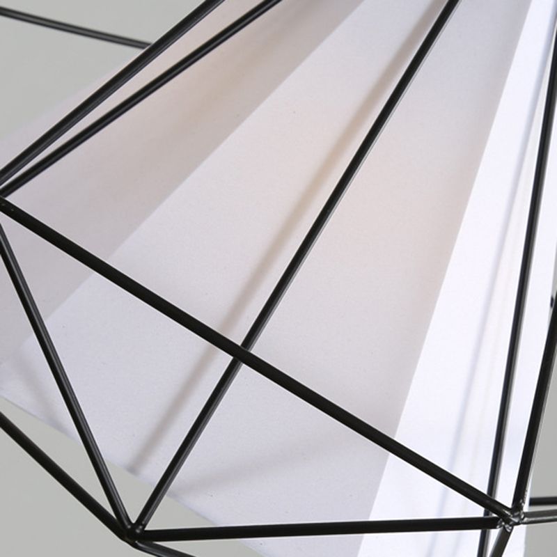 Contemporary Pendant Lights with Cage Shade, Fabric 3-Light Multi Pendant Ceiling Light Fixture