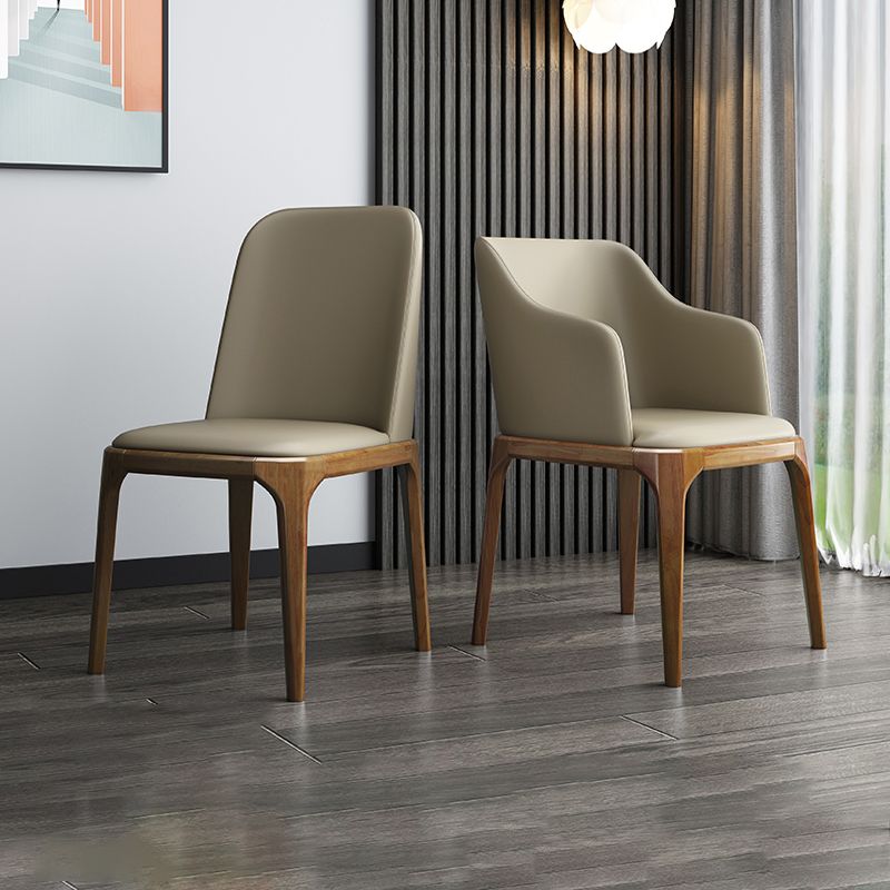 Modern Style Parsons Chairs Faux Leather Dining Chair for Dining Room