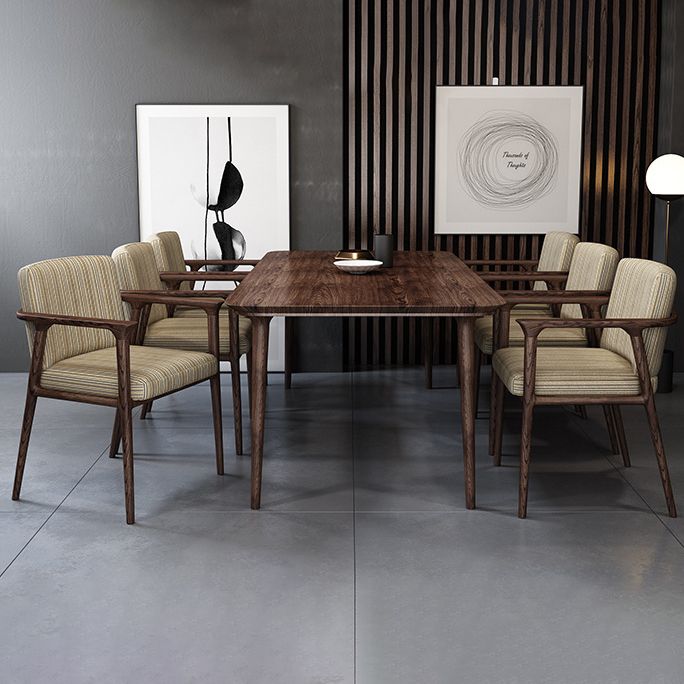Le bois de frêne de style traditionnel préside des chaises de salle à manger de cuisine à bras arrière solide