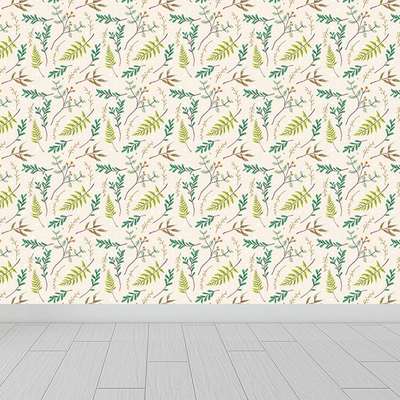 Beautiful Flower Branches Mural Wallpaper for Girls Bedroom, Light Color, Custom Print