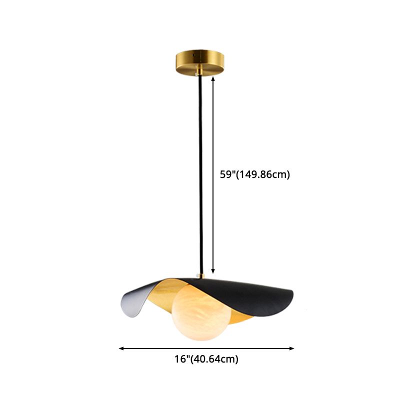 Luz de colgante colgante de suspensión en forma de sombrero Luz de techo colgante contemporáneo para sala de estar