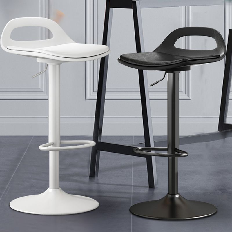 Modern Adjustable Height Swivel Low Back Bar Stool with Footrest
