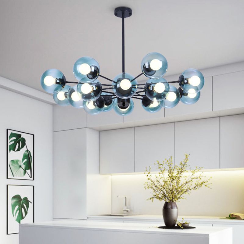 Globe Chandelier Light Fixture Modern Glass Pendant Lighting for Restaurant