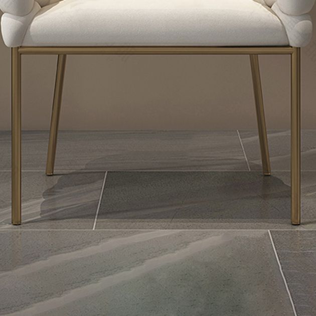 Upholstered Dining Chairs Nordic Style Solid Back Armless Chairs