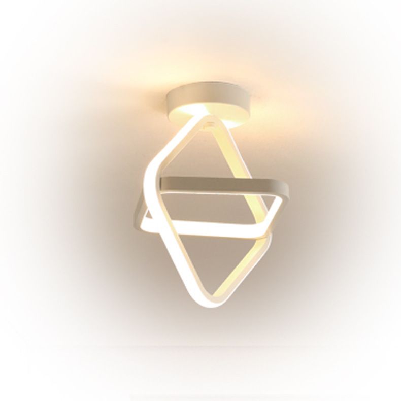 Geometrische semi -flush mount light moderne eenvoud aluminium plafond verlichtingsarmaturen voor slaapkamer