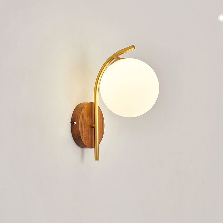 Shaded Sconce Wall Light Chinese Simple Style Copper 1 Light Sconces