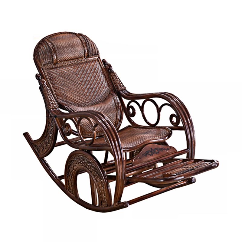 Spindle Wicker Rocking Chair Traditional Rocker Chair 24.8" x 45.3" x 41.3"