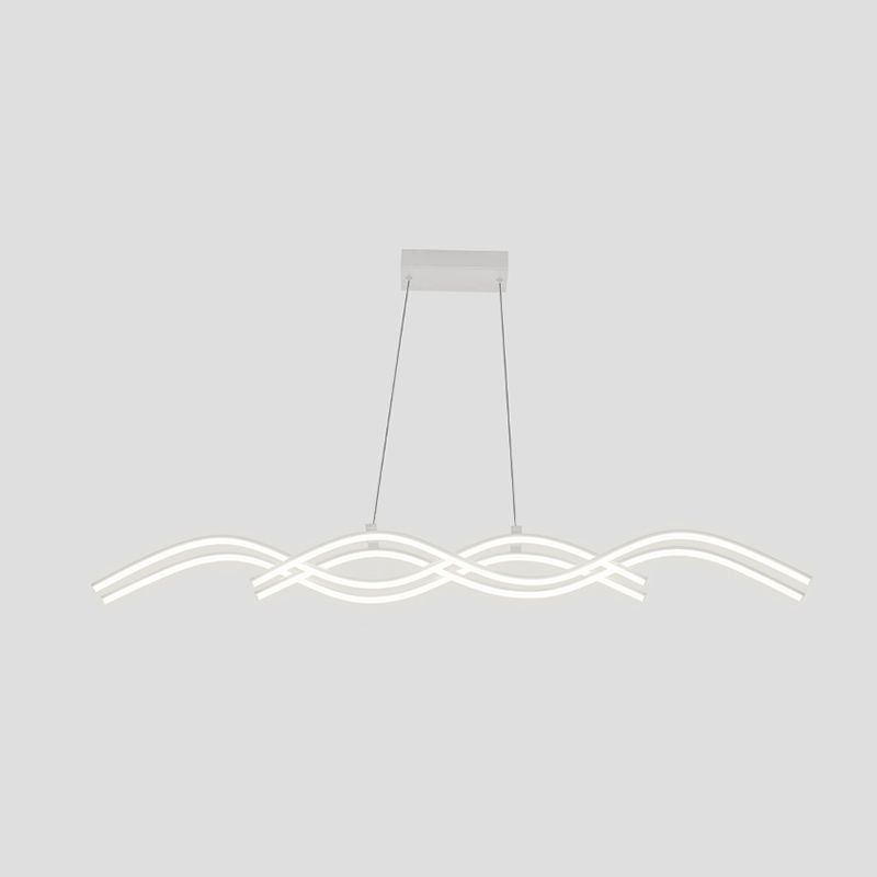 Ideas de iluminación de la isla de forma lineal de estilo moderno metal 4 colgantes de la isla ligera