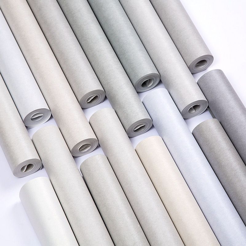 Pure Color Pattern Wallpaper Roll Modern Stain Resistant Bedroom Wall Covering, 54.2-sq ft