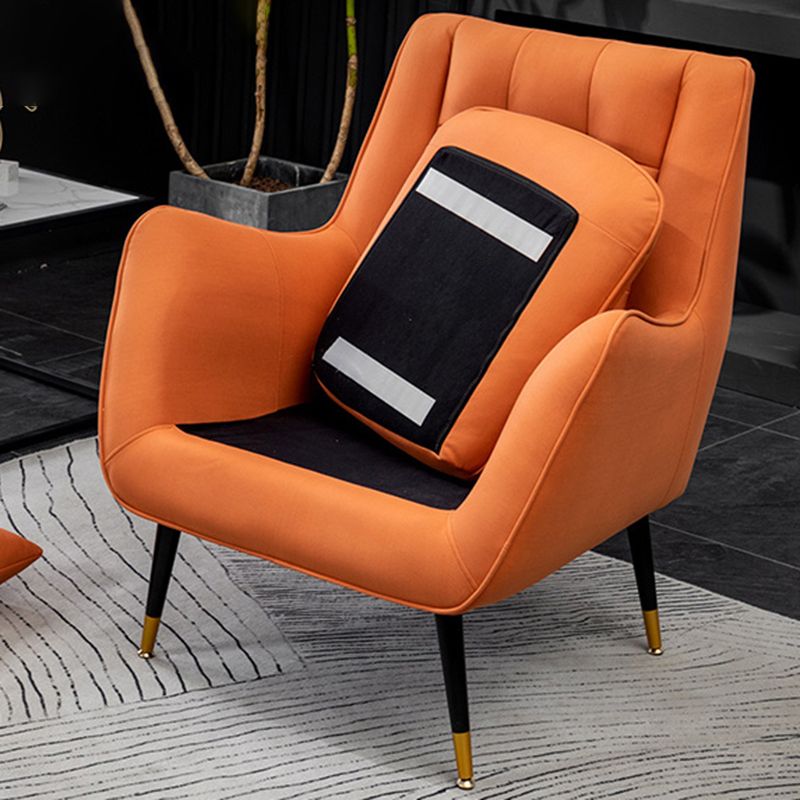 Modern 30.7" Wide Barrel Accent Chair with Basic Four Legs for Bedroom and Living Room