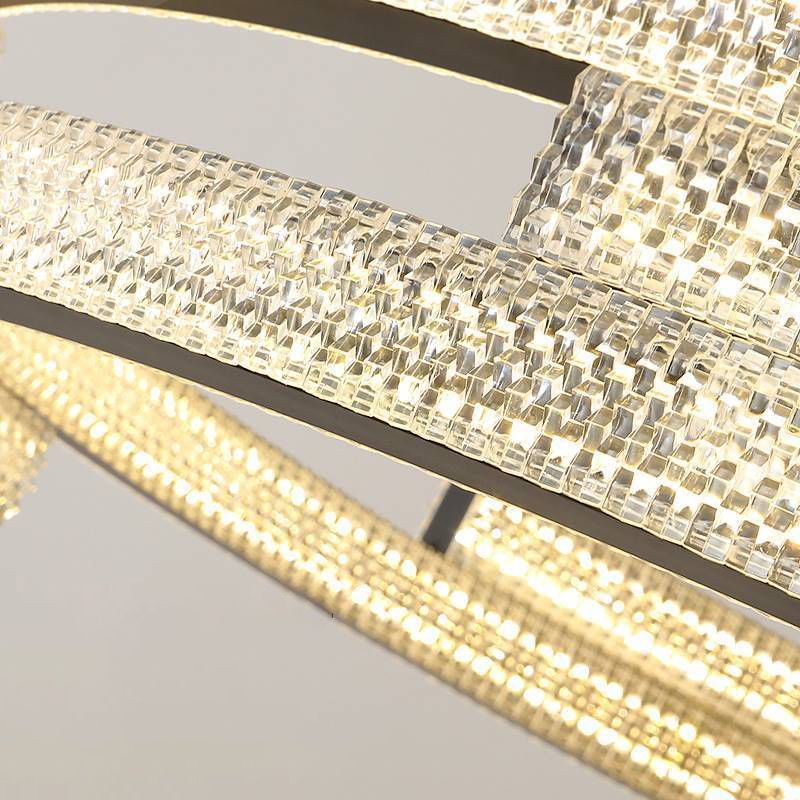 Lampadario moderno di lussuoso lampadario a sospensione di cristallo geometrico a sospensione del lampadario appeso