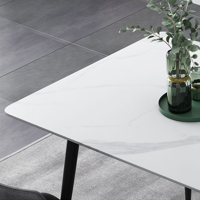 Rectangle Shape Industrial Style Dining Table Sintered Stone Fixed Table for Restaurant