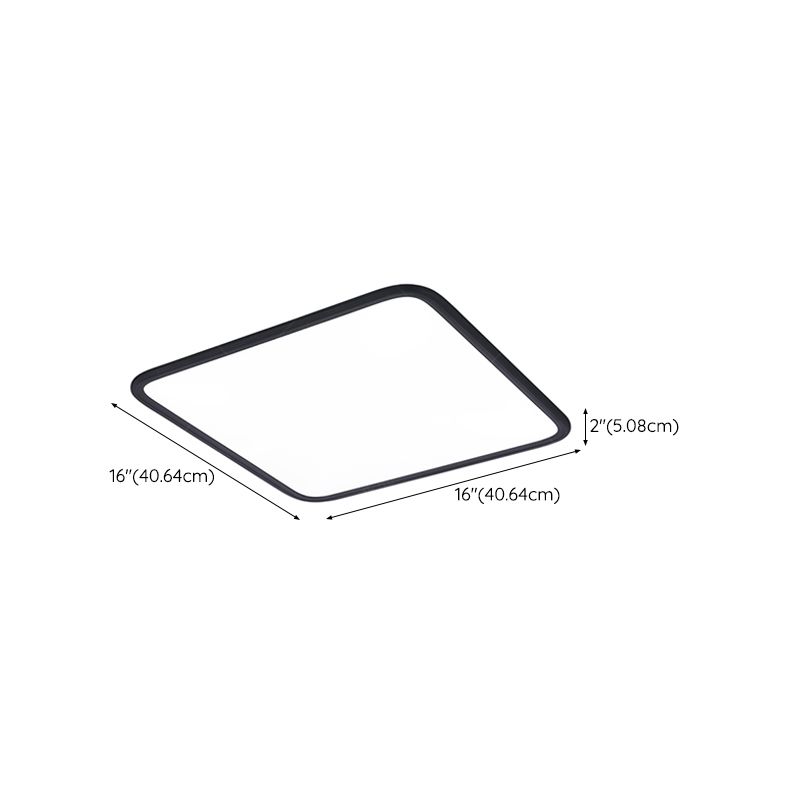 Slim Square Ceiling Light Fixture Simple Flush Mount for Bedroom