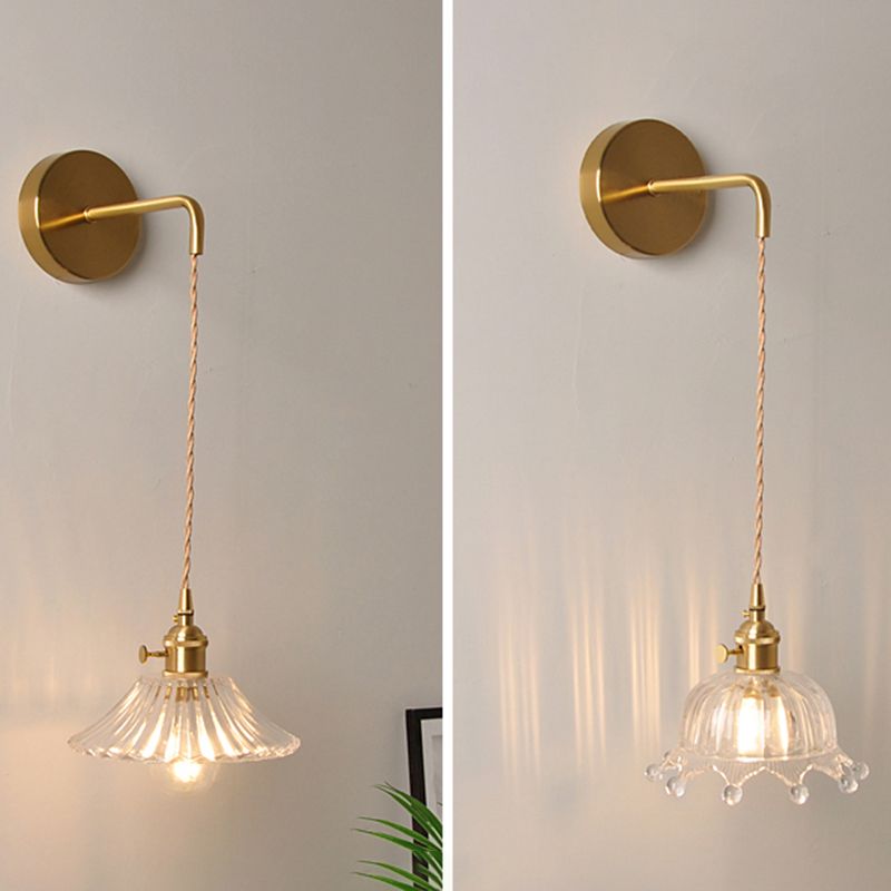 Modern Style Glass Shade Wall Light Sconce Creative Wall Light Fixture for Bedroom