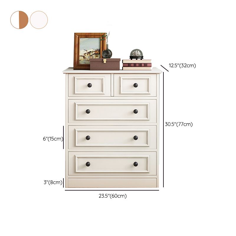 Contemporary Rectangle Chest/Cabinet with Drawers in Rubberwood