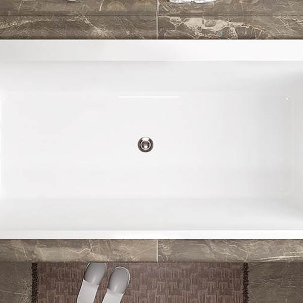Modern Rectangular Drop in Bathtub Acrylic Soaking White Bath