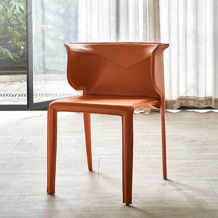 Comedor Silla de Comedor Contemporánea Silla Orejero de Metal con Brazo