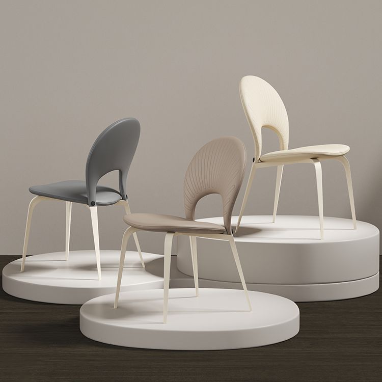 White Legs Contemporary Upholstered Dining Room Chair for Home