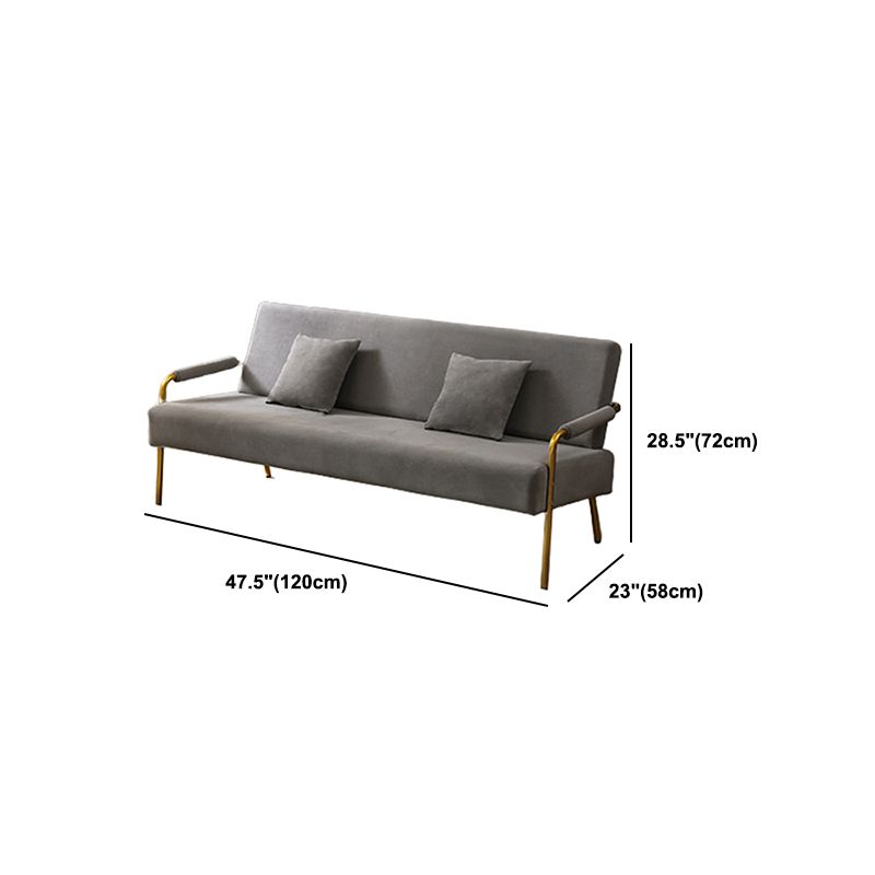 28.34" High Velvet Sofa Contemporary Square Arm Sofa for Apartment