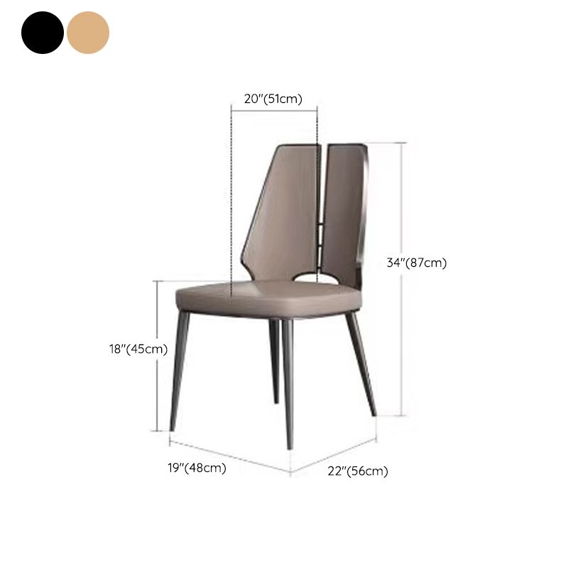 Glam Kitchen Side Chair Dining Room Open Back Dining Armless Chair