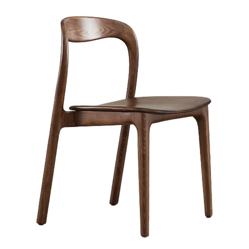 Traditional Solid Wood Dining Chairs Open Back Armless Dining Chairs