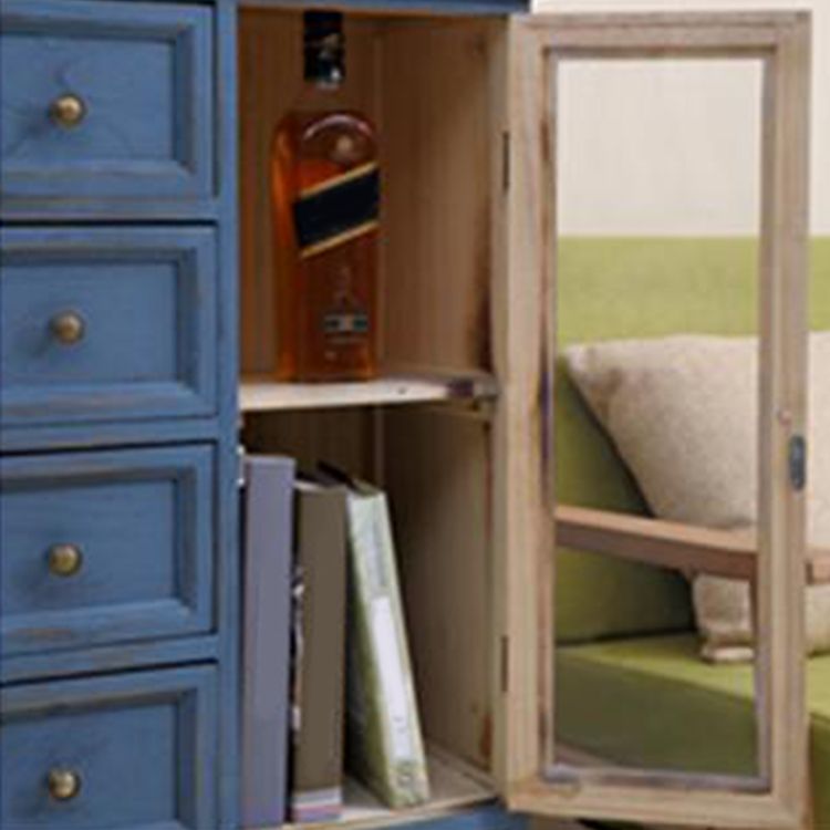 12" D Traditional Wooden Combo Dresser Bedroom Storage Chest Dresser with Drawers and Door