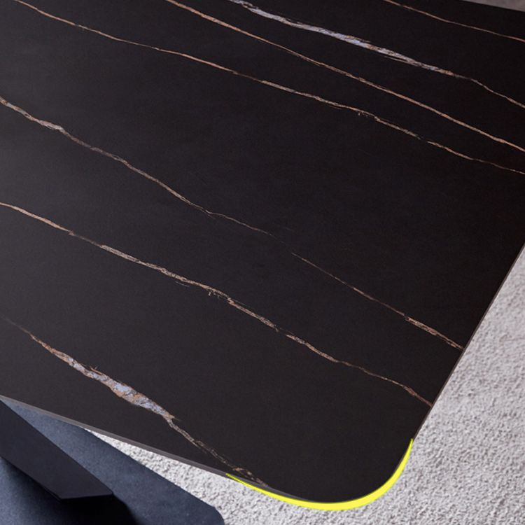 Rectangle Dining Table Industrial Dining Table with Pedestal Base