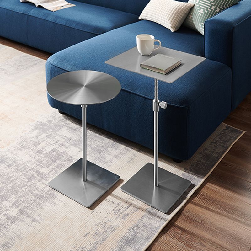 Glam Gold/Chrome Sofa Side Table Stainless Steel Pedestal End Table