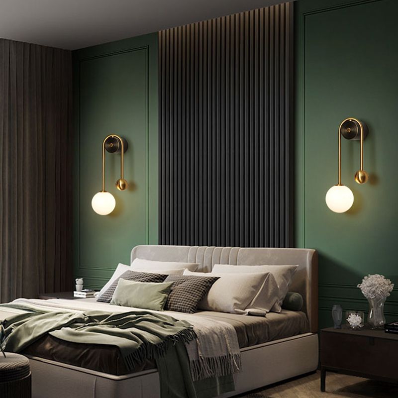 1/2-Light Golden Wall Mounted Sconce LED Wall Light for Living Room