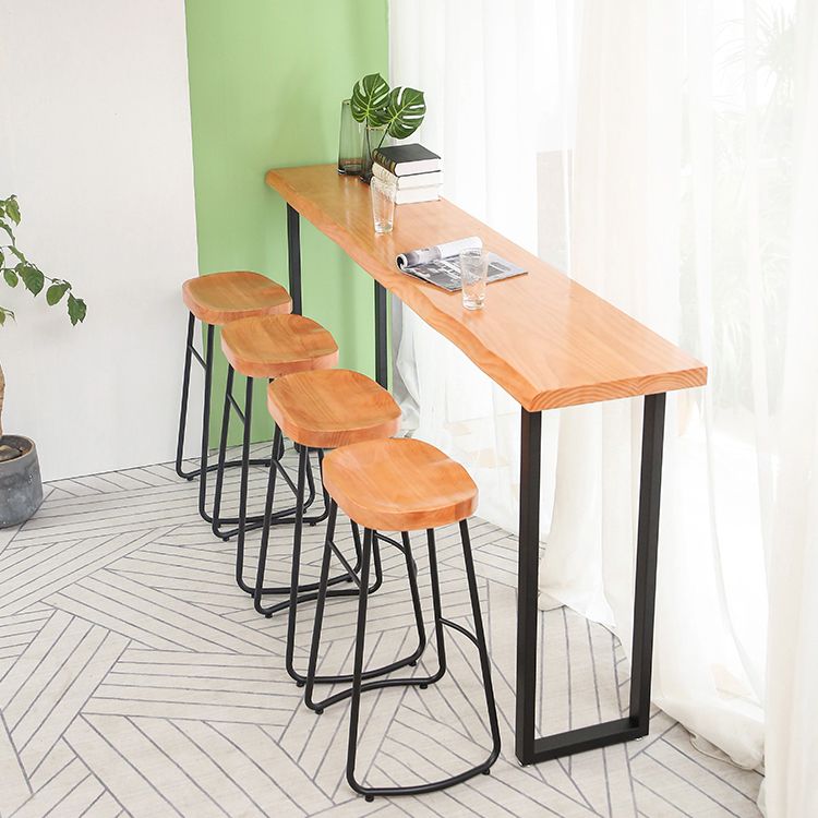 Modern 1/2/5 Pieces Wood Bar Table Set Rectangle Bar Table with High Stools for Kitchen