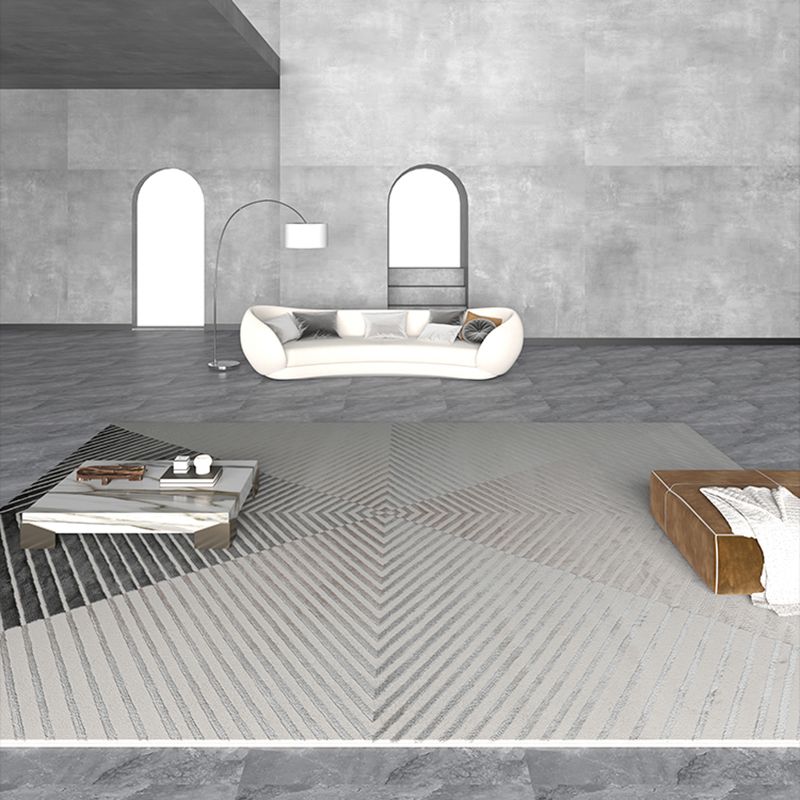 Rug Modern Geometric Pattern Carpet Rectangle Stain Resistant Indoor Rug