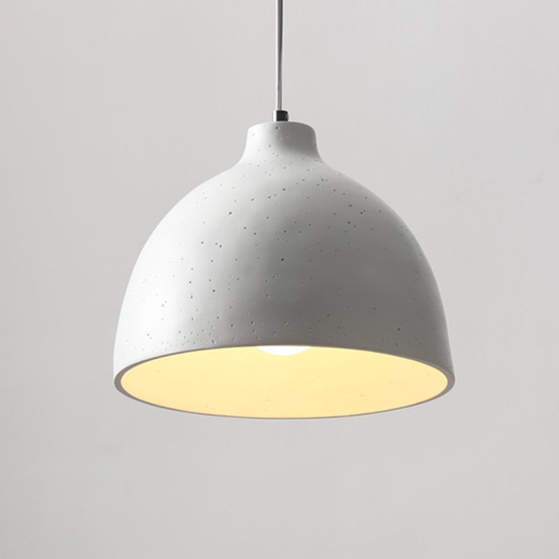 Modern Creative Single Pendant Light Resin Bowl Macaron Hanging Lamp for Dining Room