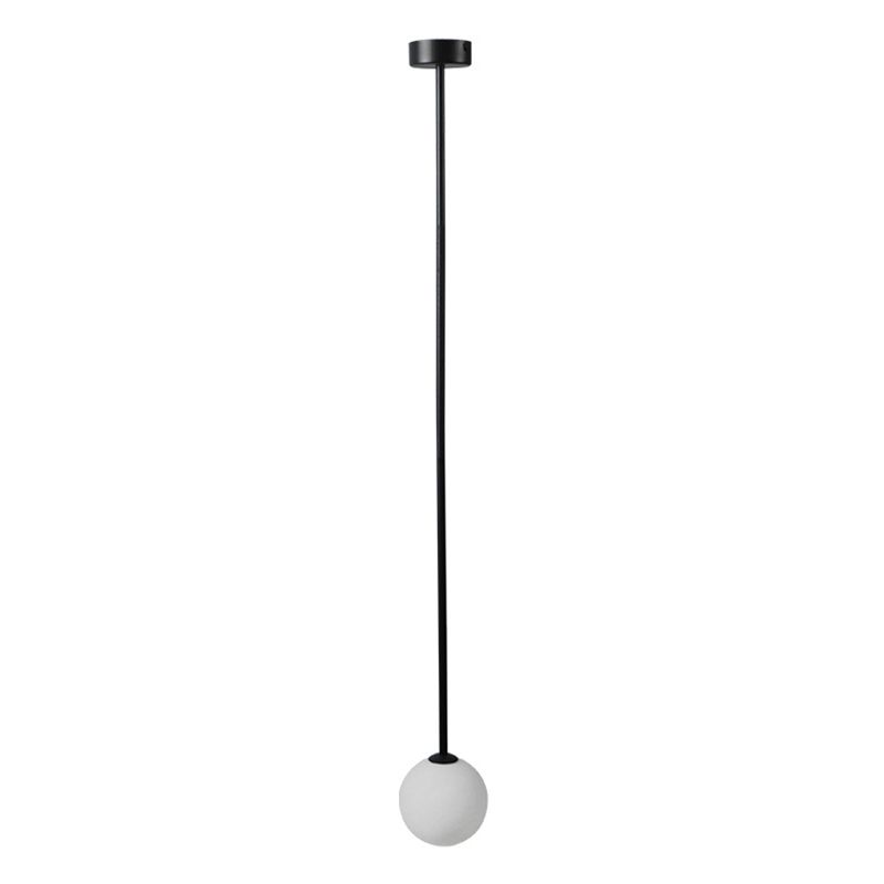 Minimalism Pendant Lighting Fixture Black Globe Hanging Pendant Light with Glass Shade