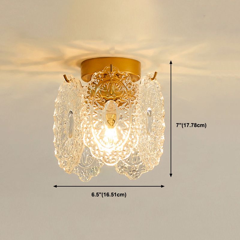Modern Ceiling Light 1-Light Ceiling Mount Light with Glass Shade for Living Room