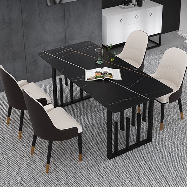 Traditional Luxury Dining Table Metal Double Pedestal Rectangle Counter Dining Table