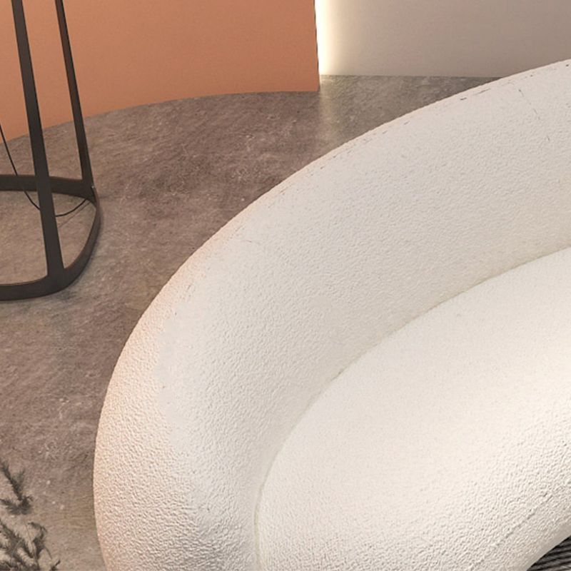 Contemporary Tight Back Settee Bench Curved Settee Couch in Grey/white