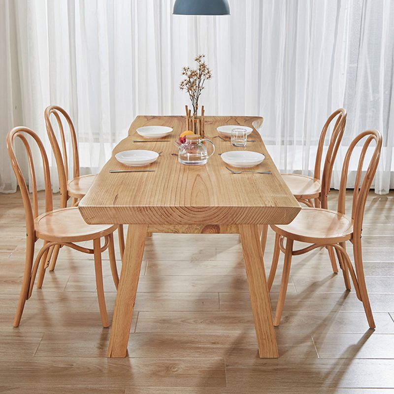 Modern 1/2/4/5 Pieces Dining Set Solid Wood Dining Table Set with Wooden Chairs