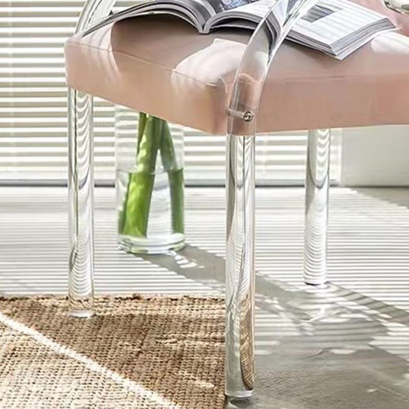 Glam Acrylic Dining Armchair Upholstered Velvet Dining Arm Chair