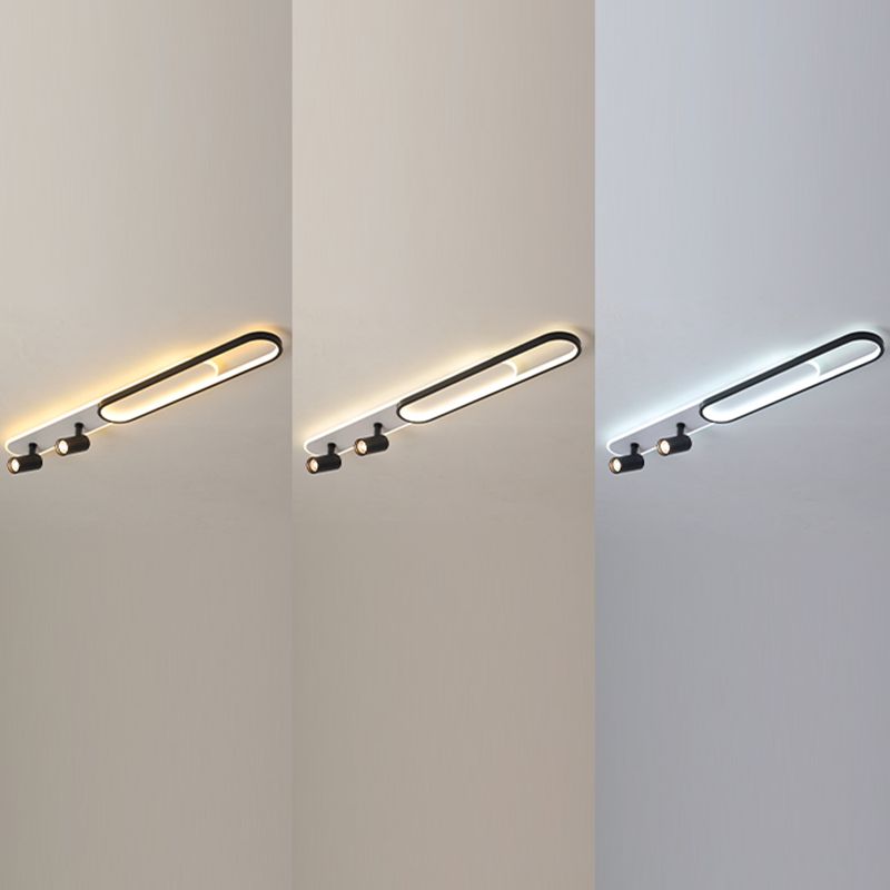 Lámpara de techo de metal de estilo moderno con montaje empotrado LED de pasillo oblongo y lámpara ajustable