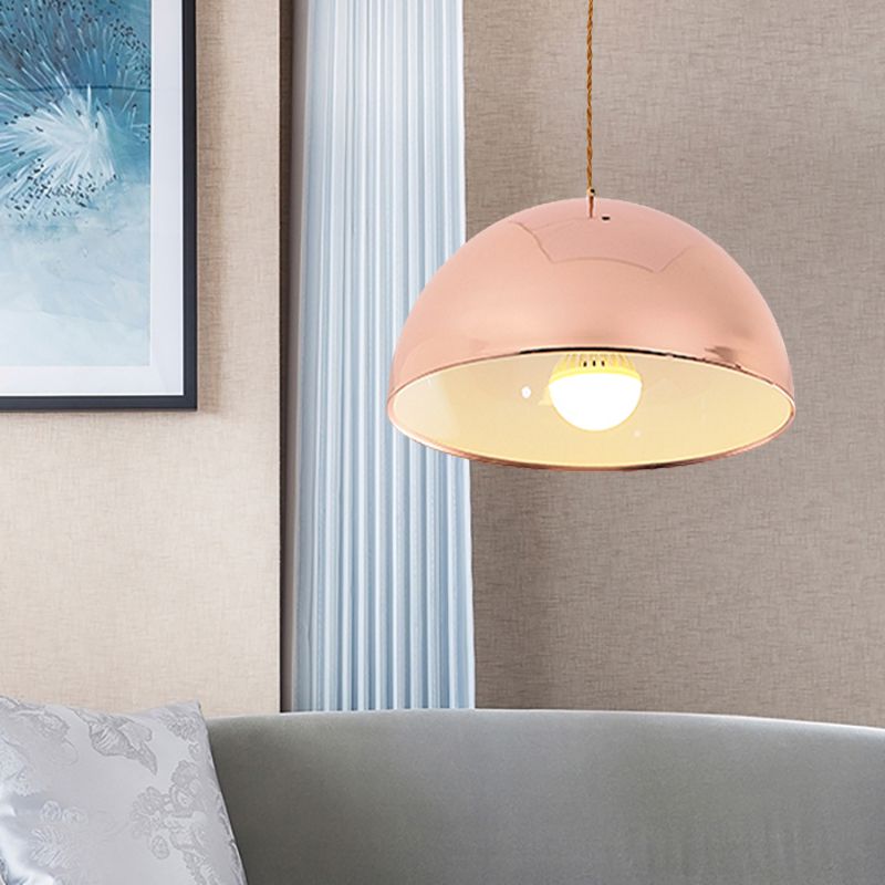 Luz de colgante de oro rosa contemporáneo Hombre abovedada 12 "/16" de ancho 1 luz metálica de luz para restaurante para restaurante