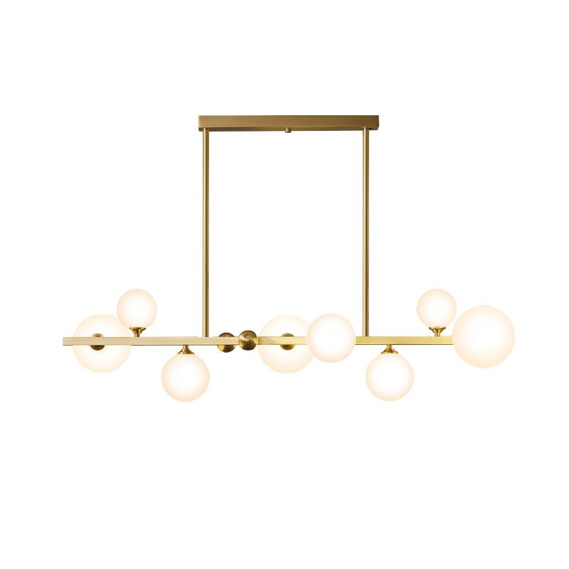 Luce a 8 luci di vetro isola in stile moderno in stile creativo a sospensione a sospensione per sala da pranzo
