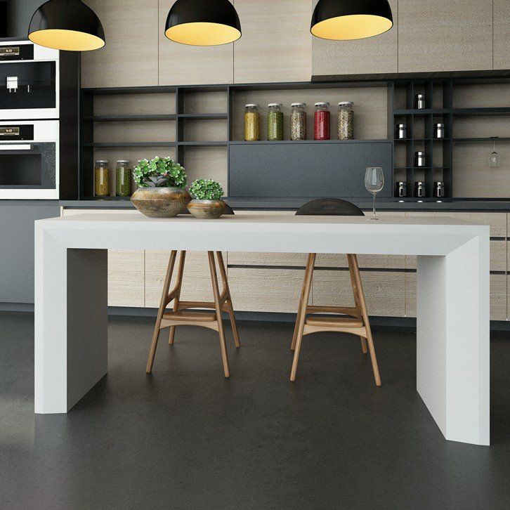 Modern Style Bar Dining Table Rectangle Solid Wood Bar Table for Kitchen