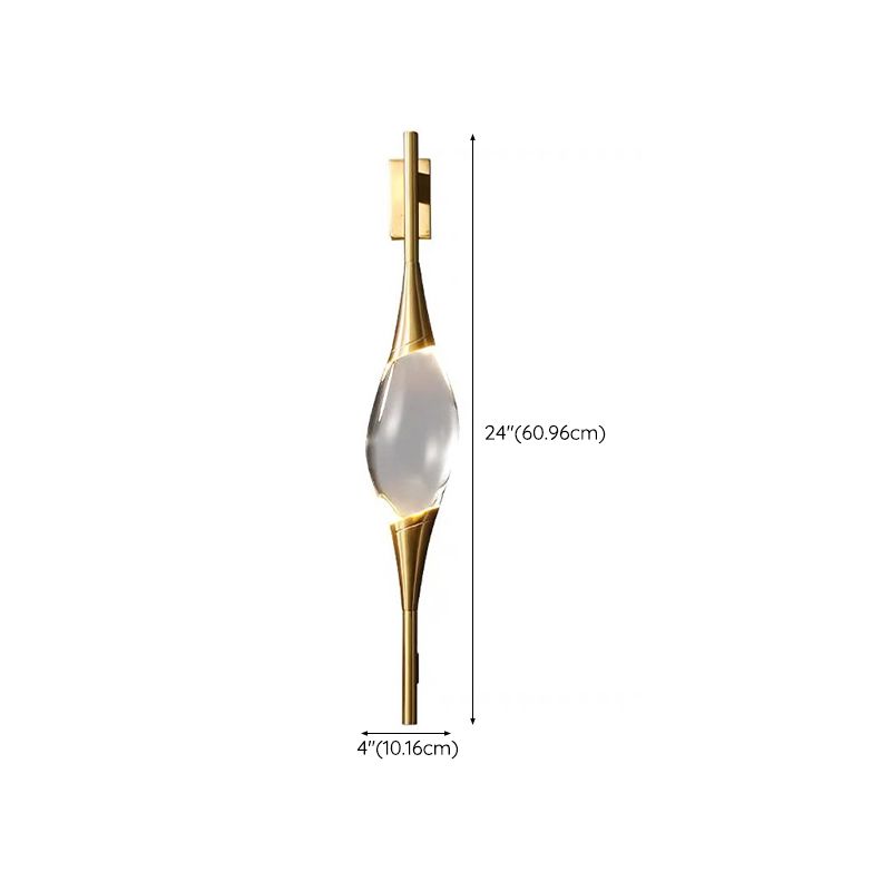 Golden Metal Lighting Contemporary Crystal Wall Light for Home Foyer