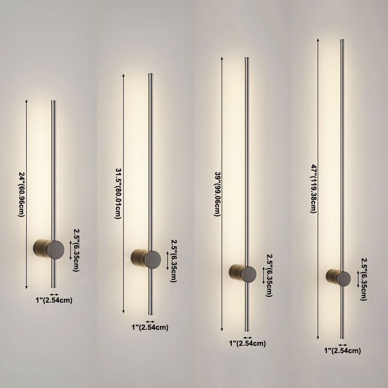 Minimalistische Metallwandleuchte gerade 1 leichte LED -Wandleuchten für Schlafzimmer