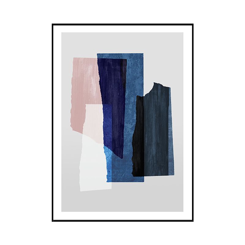 Nordic Overlapping Geometric Painting Canvas Textured Soft Wall Art Decor for Living Room