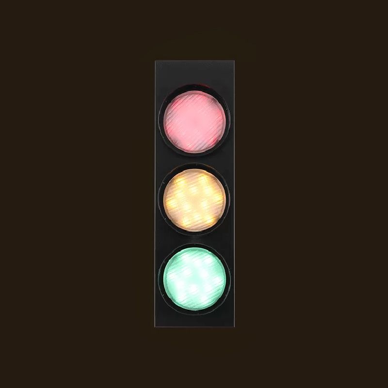 Montano a forma di traffico metallico Luce a parete Luce moderna a 3 luci Disconce da parete in nero per corridoio