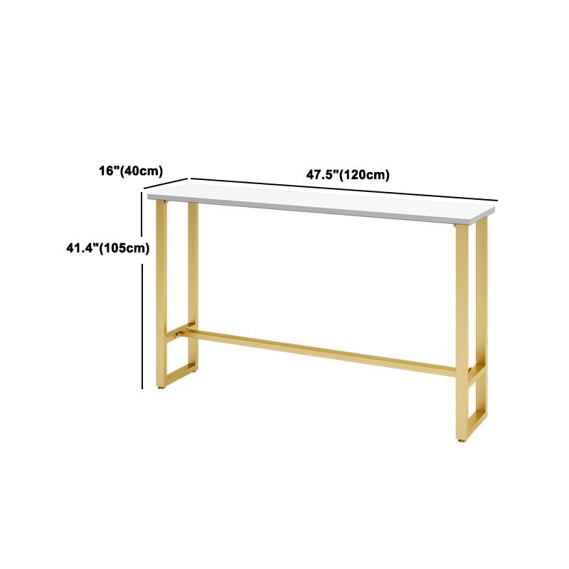 1/4 Pieces Glam Style Bar Table Set Rectangle Bistro Set with White Faux Marble Top